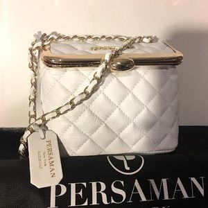 BNWT! Cute White Quilted Persaman Pierette Bag!